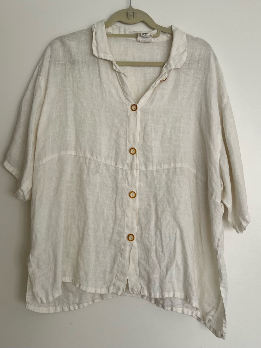 Vintage Lightweight Linen Button-Front Top
